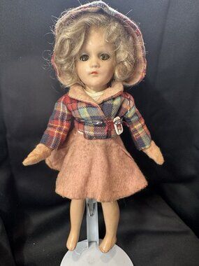 Vintage 1937-1940 Vogue Dora Lee doll 11" Plaid Outfit Unmarked Rare